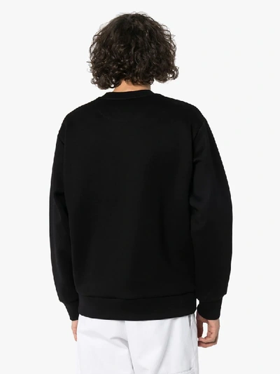 Shop Prada Logo Plaque Panel Sweatshirt In Black