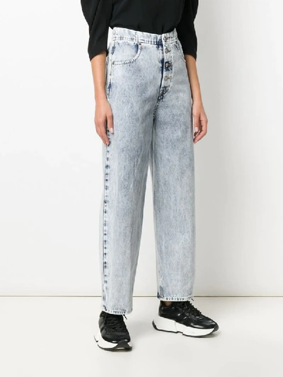 Shop Mm6 Maison Margiela High-waisted Boyfriend Jeans In Blue