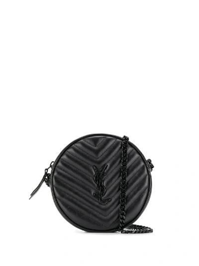 Shop Saint Laurent Jade Quilted-effect Shoulder Bag In Black
