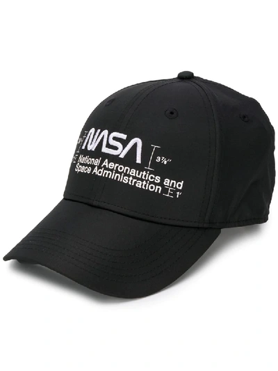 Shop Heron Preston Nasa Print Baseball Hat In 1001 Black White