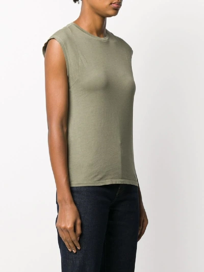 Shop Frame Le Mid Rise Tank Top In Green