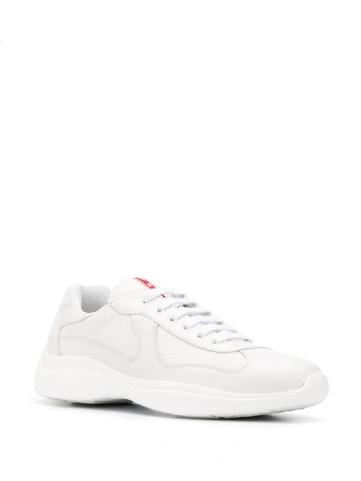 Shop Prada Linea Rossa America's Cup Sneakers In White