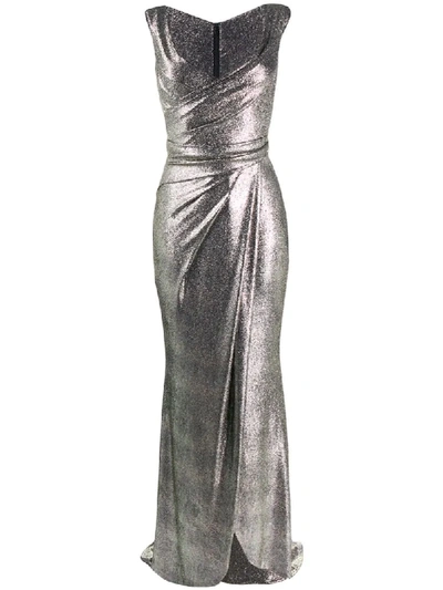 Shop Talbot Runhof Towanda Dress In Metallic