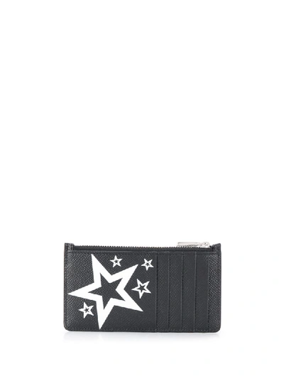 Shop Dolce & Gabbana Star Print Card Holder In Black