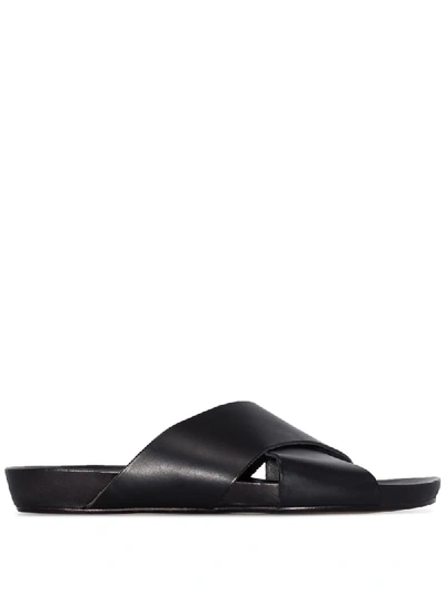 Shop Atp Atelier Doris Cross-over Strap Sandals In Black