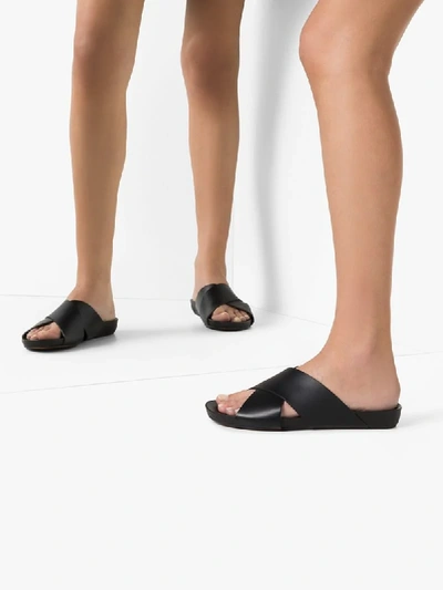 Shop Atp Atelier Doris Cross-over Strap Sandals In Black