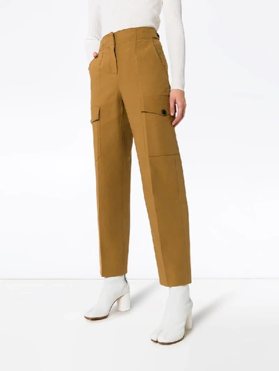 Shop Lvir Straight-leg Tailored Cargo Trousers In Brown