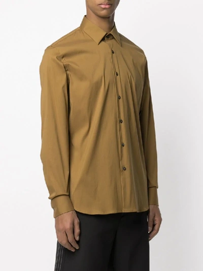 Shop Prada Slim Fit Shirt In Brown