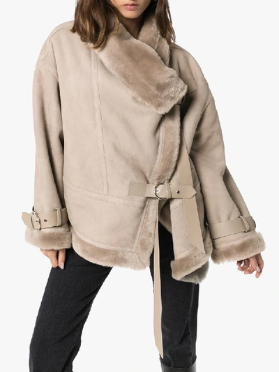 SHOREDTICH SKI CLUB JACKE AUS WILDLEDER 