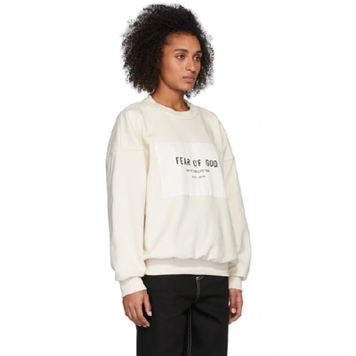 Shop Fear Of God Off-white Sixth Collection Patch Logo Sweatshirt In 111 Cream