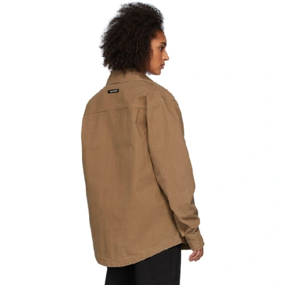 Shop Fear Of God Brown Canvas Shirt In 811 Brick