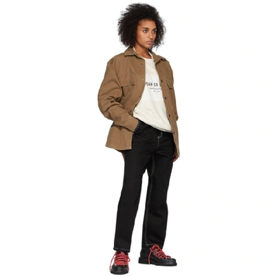 Shop Fear Of God Brown Canvas Shirt In 811 Brick