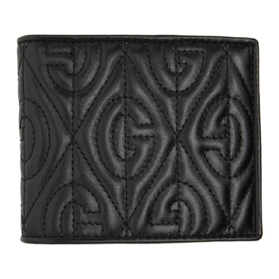 Shop Gucci Black Quilted Gg Wallet In 1000 Black