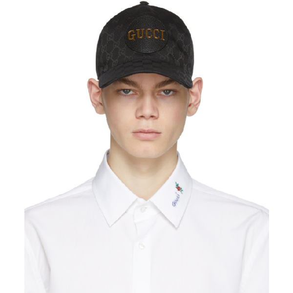 Gucci Leather-trimmed Monogrammed Canvas Baseball Cap In 1060 Black |  ModeSens