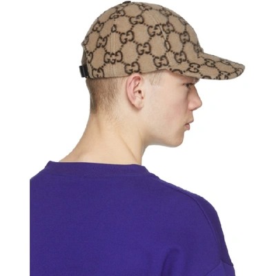 Shop Gucci Beige Wool Gg Baseball Cap In 9760 Beige
