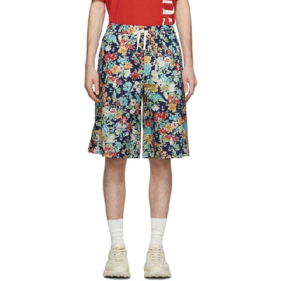 Shop Gucci Multicolor Hawaiian Anchors Shorts In 4031 Blutur