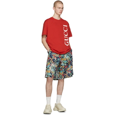 Shop Gucci Multicolor Hawaiian Anchors Shorts In 4031 Blutur