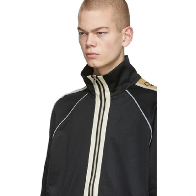Shop Gucci Black Technical Jersey Oversized Jacket In 1082 Black