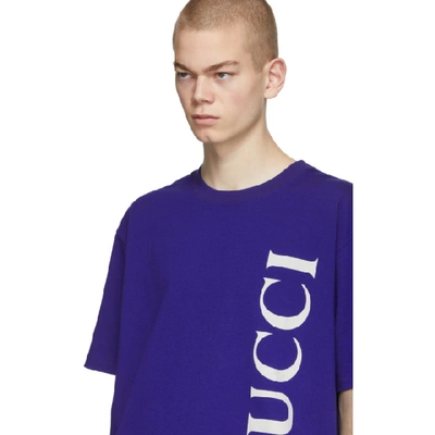 Shop Gucci Blue Oversized T-shirt In Marino