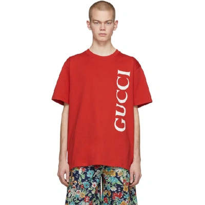 Shop Gucci Red Oversized T-shirt