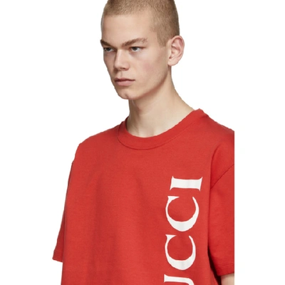 Shop Gucci Red Oversized T-shirt