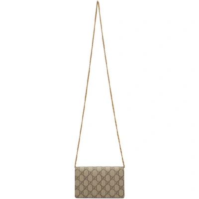 Shop Gucci Beige Gg Sparkling Cherries Chain Wallet Bag