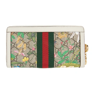 Shop Gucci Multicolor Gg Ophidia Flora Zip Around Wallet In 9759 Multi