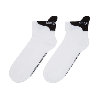 Shop Alexander Mcqueen White Logo Lip Socks In 9060whtblk