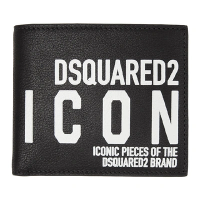 Shop Dsquared2 Black Leather Man Wallet In M063 Nierob