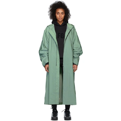 Shop Fear Of God Green Sixth Collection Hooded Raincoat In 312 Armyiri