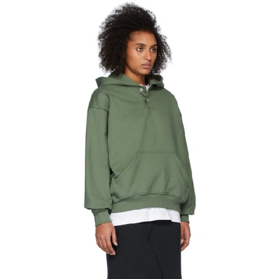 Shop Fear Of God Green Sixth Collection Everyday Henley Hoodie In 310 Armygre