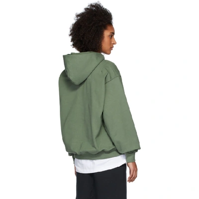 Shop Fear Of God Green Sixth Collection Everyday Henley Hoodie In 310 Armygre