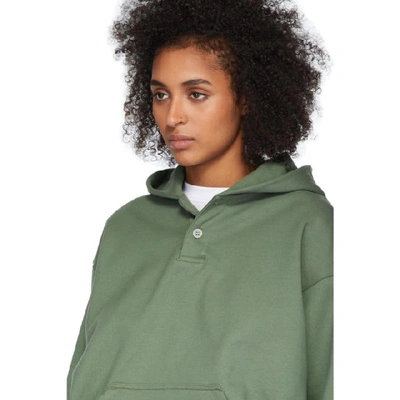 Shop Fear Of God Green Sixth Collection Everyday Henley Hoodie In 310 Armygre