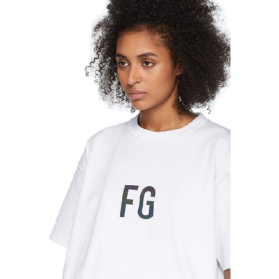 Shop Fear Of God White Fg T-shirt In 100 White