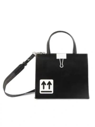 Shop Off-white Baby Binder Clip Leather Box Bag In Black White