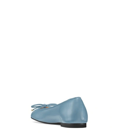 Shop Stuart Weitzman The Gabby Flat In Cerulean Light Blue Nappa Leather