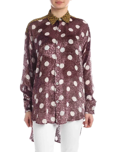 Shop Golden Goose Lavanda Shirt In Wine Color With Polka Dots In Purple