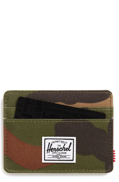 Shop Herschel Supply Co Charlie Rfid Card Case In Camo