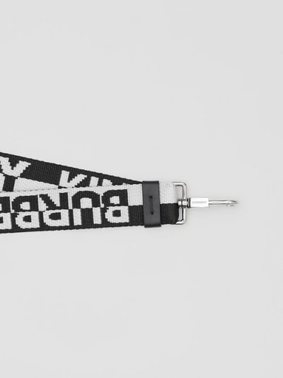 Shop Burberry Two-tone Logo Jacquard Lanyard In Black/white