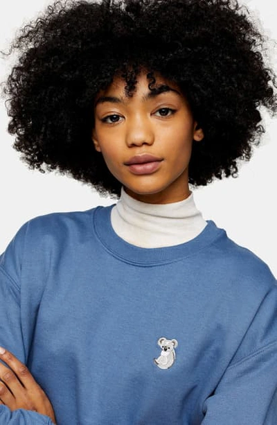 Topshop Emoji Sweatshirt In Blue Multi ModeSens