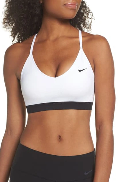 Shop Nike Indy Sports Bra In White/ Black/ Black