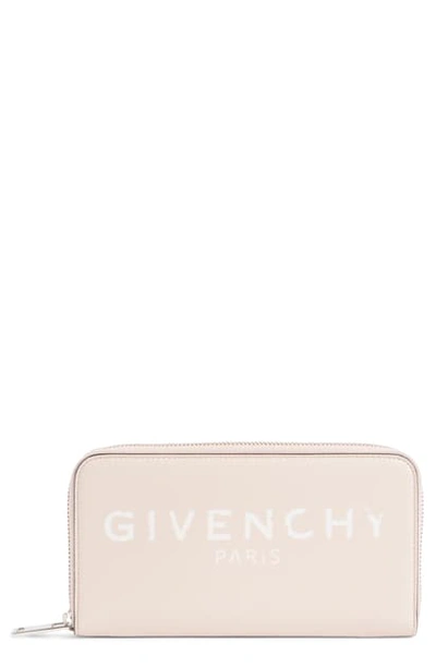 Shop Givenchy Iconic Zip Around Leather Wallet In Pink