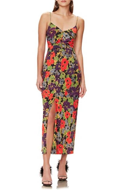 Shop Afrm Rosie Sleeveless V-neck Midi Dress In Red Bouquet
