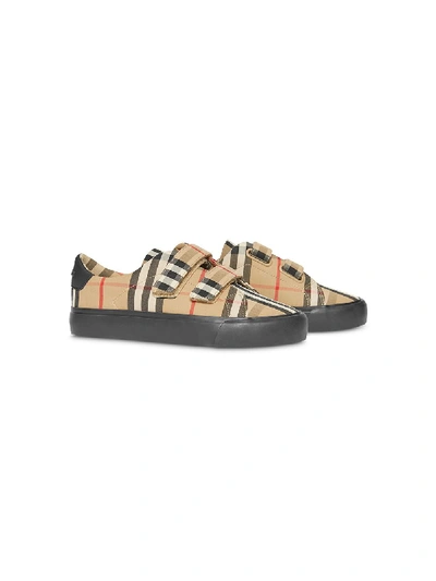 Shop Burberry Vintage Check Sneakers In Neutrals