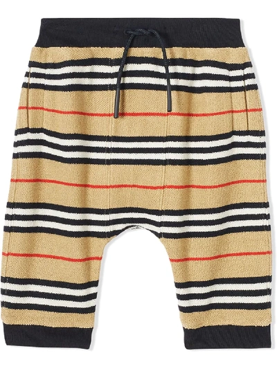 Shop Burberry Icon Stripe Tracksuit Bottoms In Neutrals