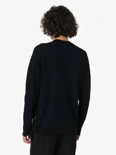 Shop Z Zegna Waffle Cotton Sweater In Blue