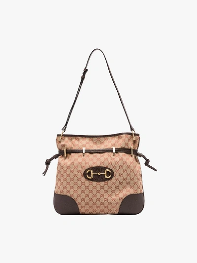 Shop Gucci Womens Brown Beige Morsetto Gg Supreme Canvas Tote Bag