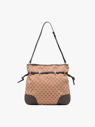 Shop Gucci Womens Brown Beige Morsetto Gg Supreme Canvas Tote Bag