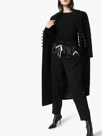 Shop Helmut Lang Ribbed Merino Wool Sweater In Black