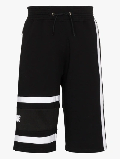 Shop Givenchy Embroidered Logo Shorts In Black